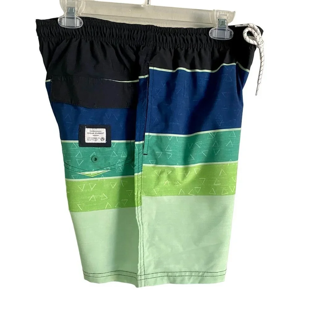 Ocean Current Volley Shorts Swim Trucks Blue Green Men's Medium NEW NWT